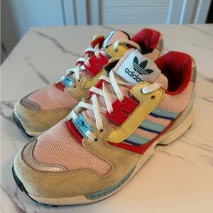 Adidas ZX 8000 Originals Retro Runners - Pink/Aqua/Yellow - Men’s US 6, EU 38.5